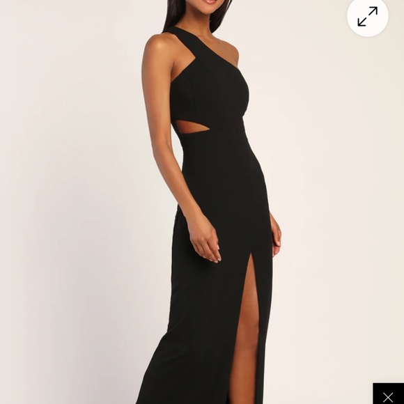 Lulus Show-stopping Style Black One-shoulder Cutout Maxi Dress - Size M - Picture 3 of 6